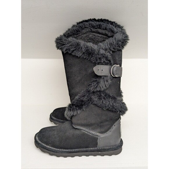 Bearpaw Sheilah 2139W Womens Size 7 Black Suede Slip On Casual Dress Boots - Picture 3 of 10